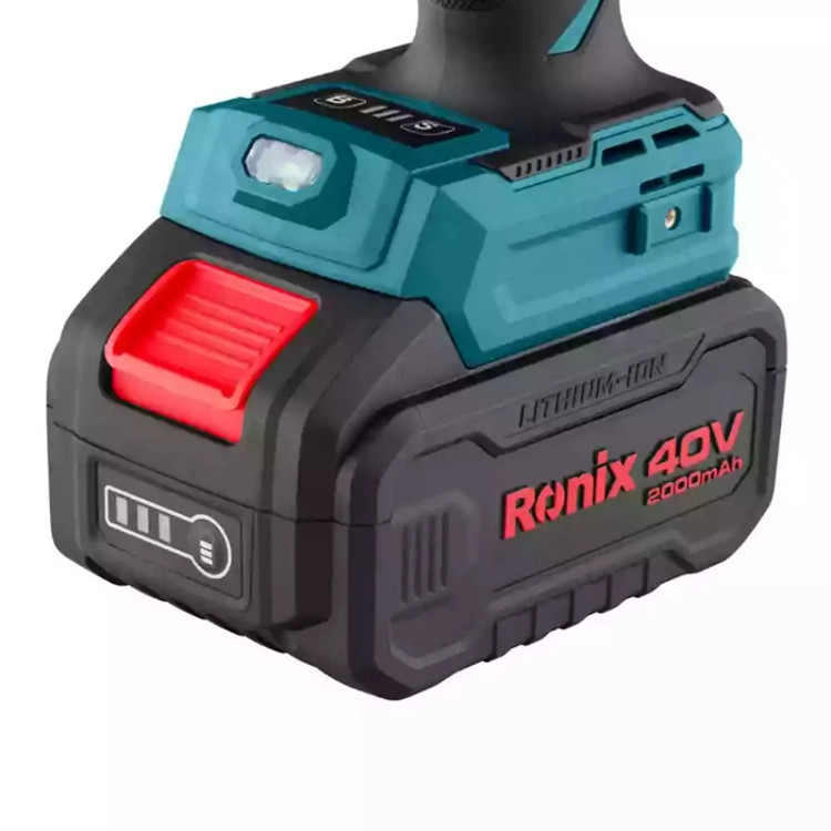 کیت بکس شارژی براشلس 40 ولت درایو 1/2 اینچ 800 نیوتن متر رونیکس مدل 8907 (12 ماه گارانتی) 8907-40V