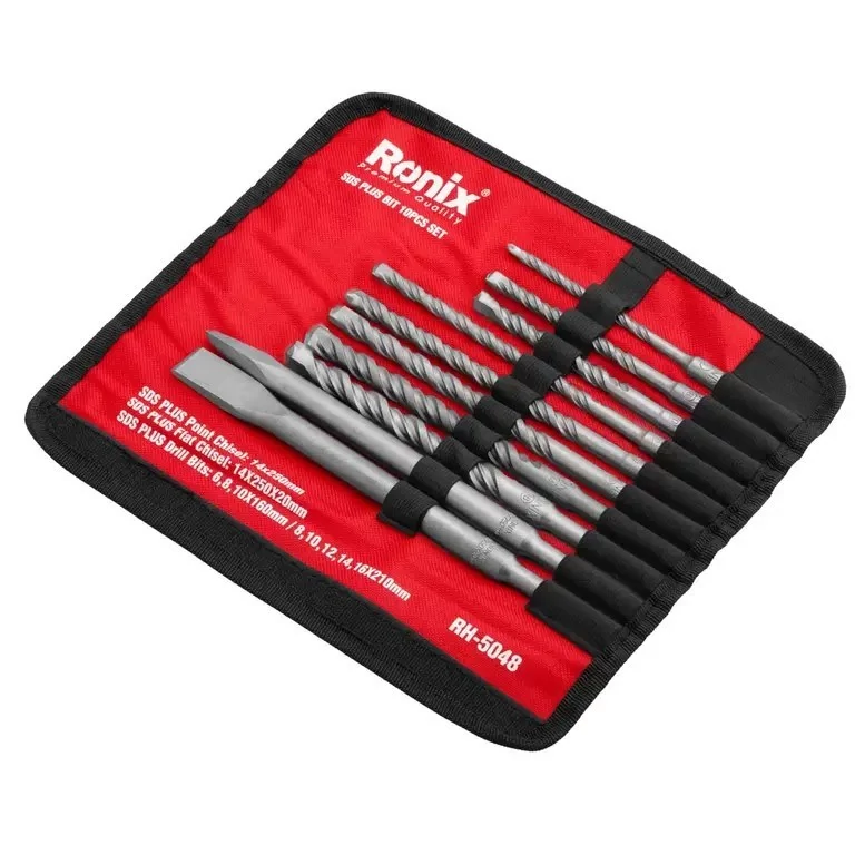 ست مته و قلم چهار شیار 10 عددی رونیکس مدل 5048 ست مته و قلم چهار شیار 10 عددی RH-5048 رونیکس