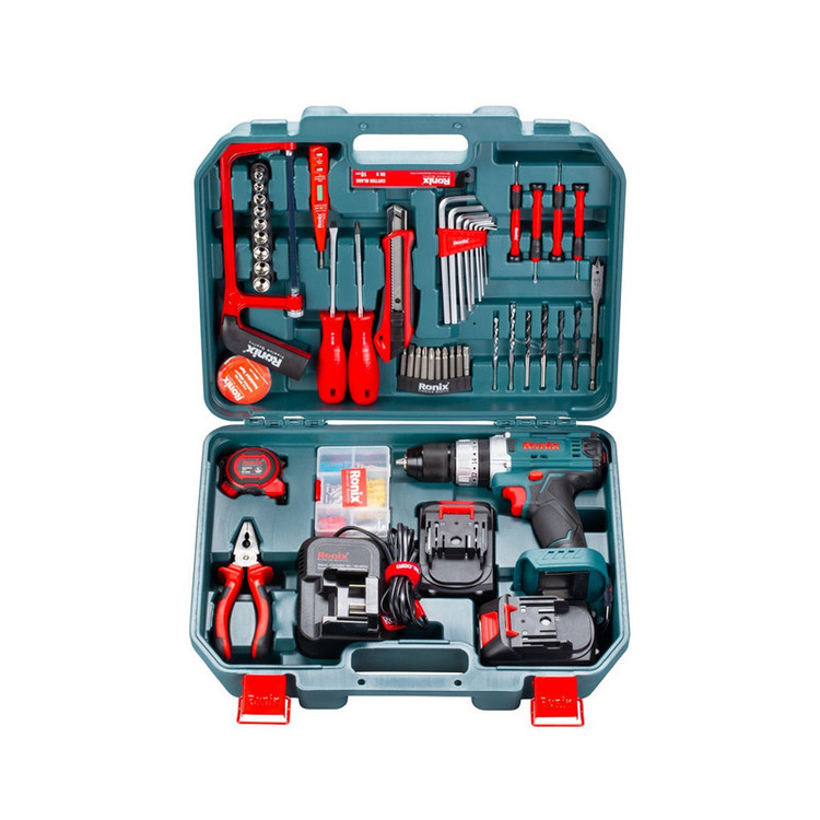 مجموعه 53 عددی دریل پیچگوشتی شارژی چکشی رونیکس مدل RS-8620