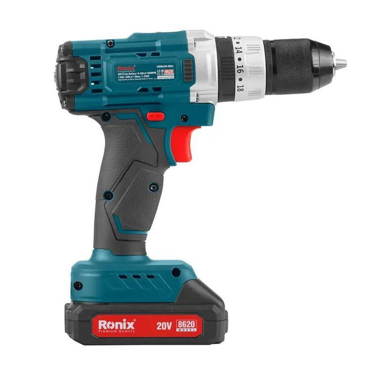 مجموعه 53 عددی دریل پیچگوشتی شارژی چکشی رونیکس مدل RS-8620